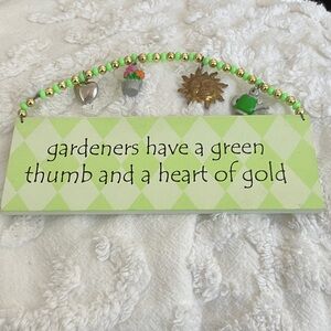 Silvestri Green and Gold Hanging Plaque with Charms